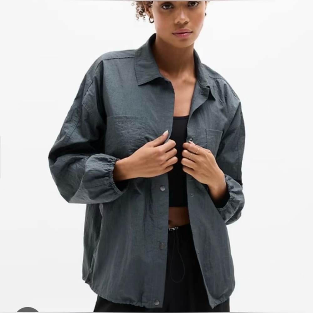 Athleta Charcoal Gray Woven Utility Jacket